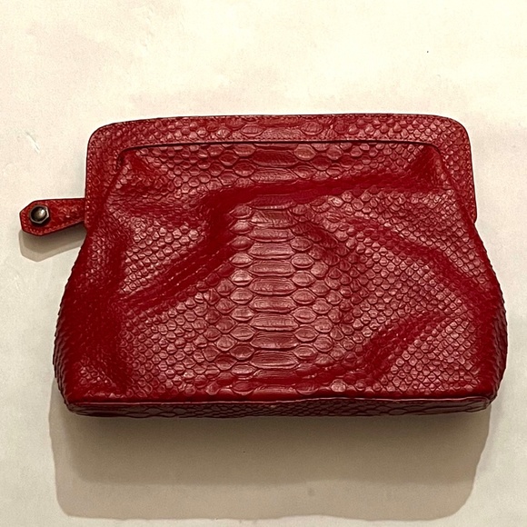 Kenneth Cole Faux Snakeskin Clutch - Picture 1 of 13